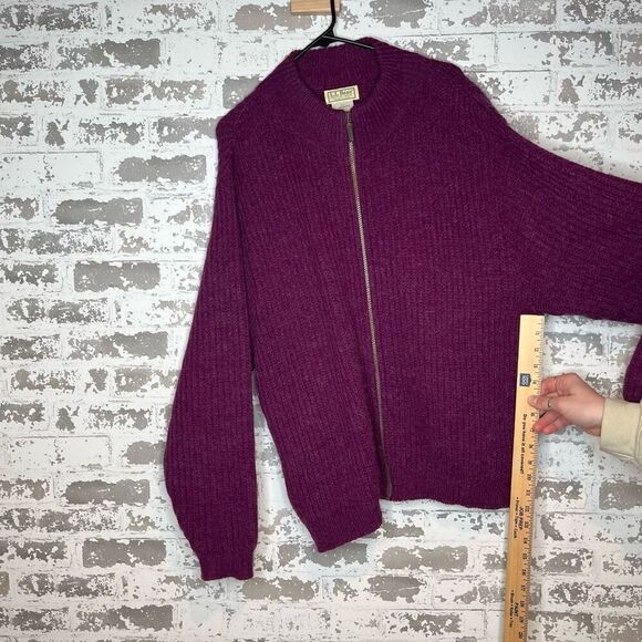L.L. Bean | women vintage purple wool and alpac sweater with zipper - Picture 5 of 11